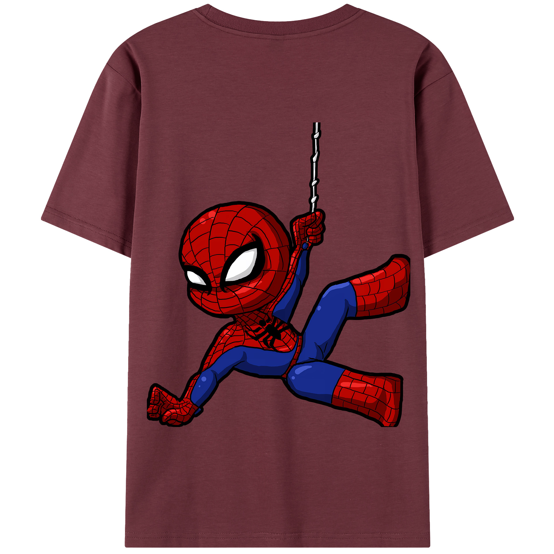 （画像用） Spider Man スパイダーマン 綿100％半袖Tシャツ（背面プリント）